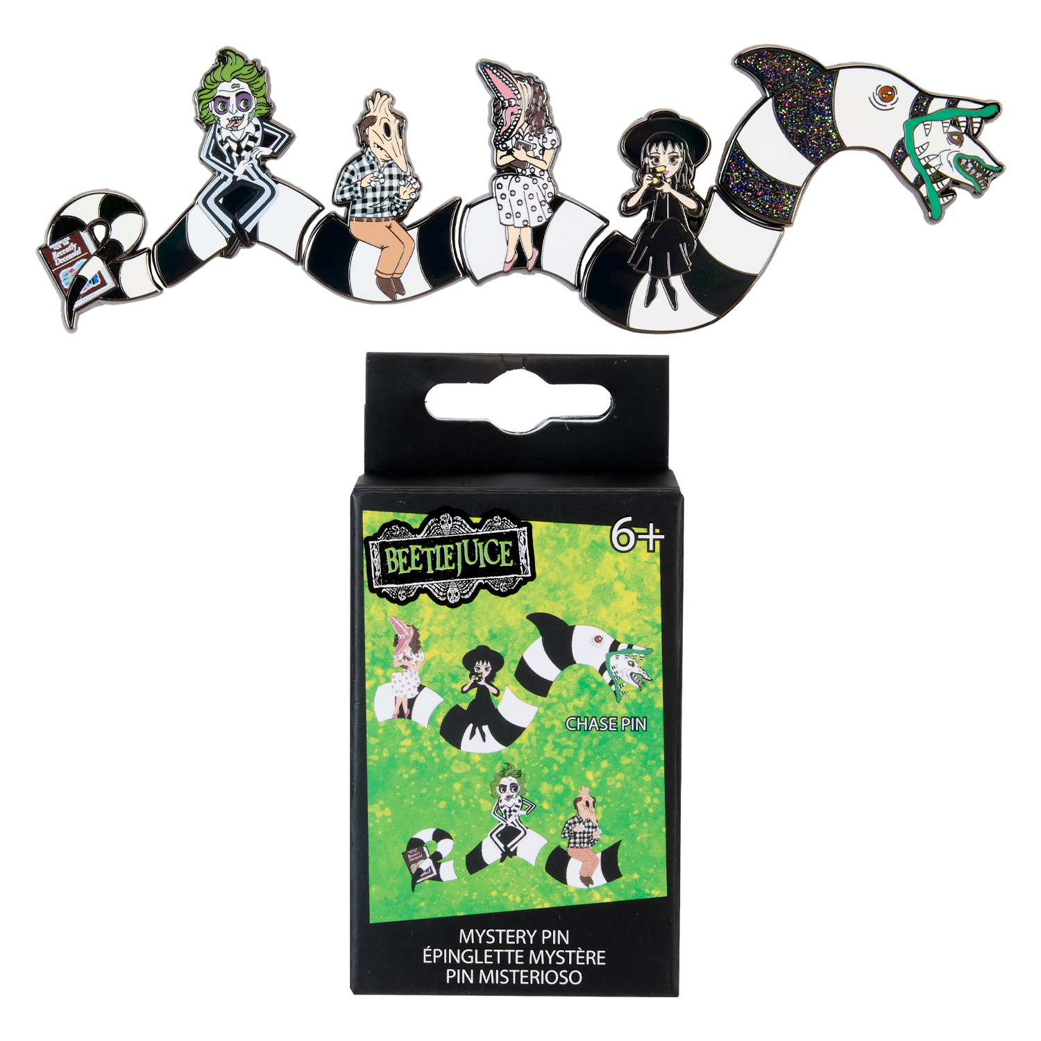 Beetlejuice Sandworm Puzzle Mystery Box Pin