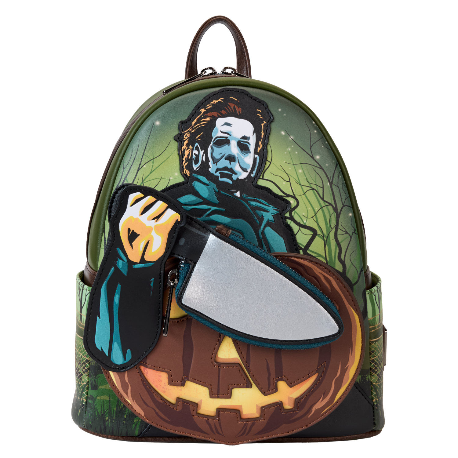 Halloween Michael Myers Pumpkin Glow Mini Backpack With Coin Bag