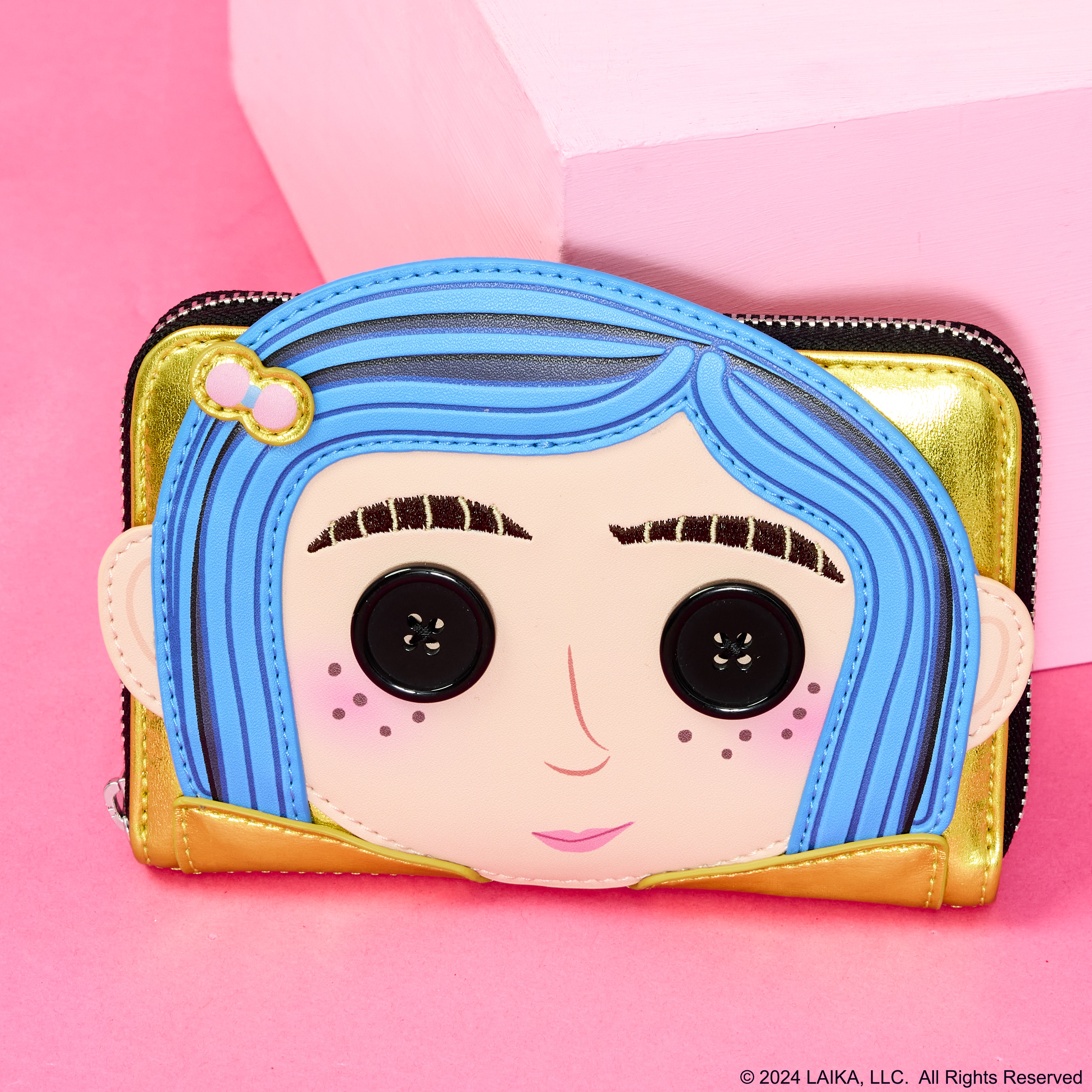 Alternative view of Coraline 15th Anniversary Laika Doll Metallic Cosplay Zip Around Wallet