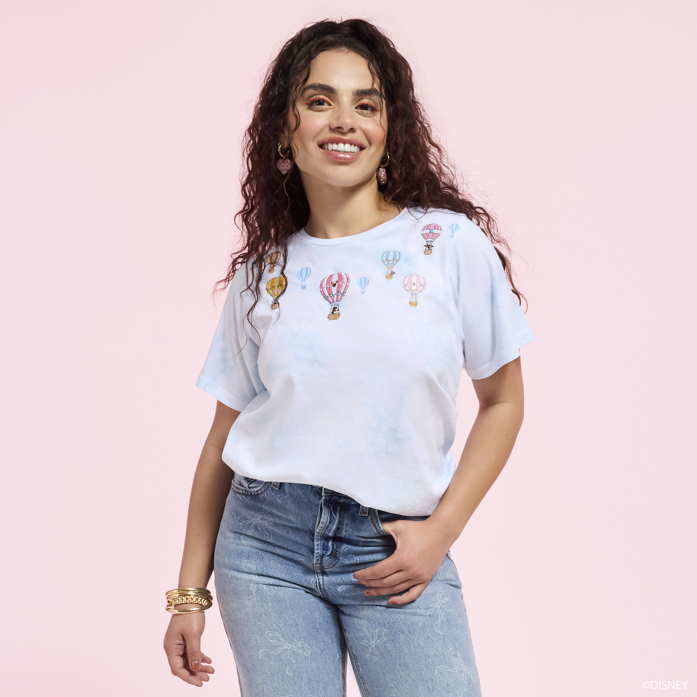 Alternative view of Mickey & Friends Hot Air Balloon Tie-Dye Swing Tee