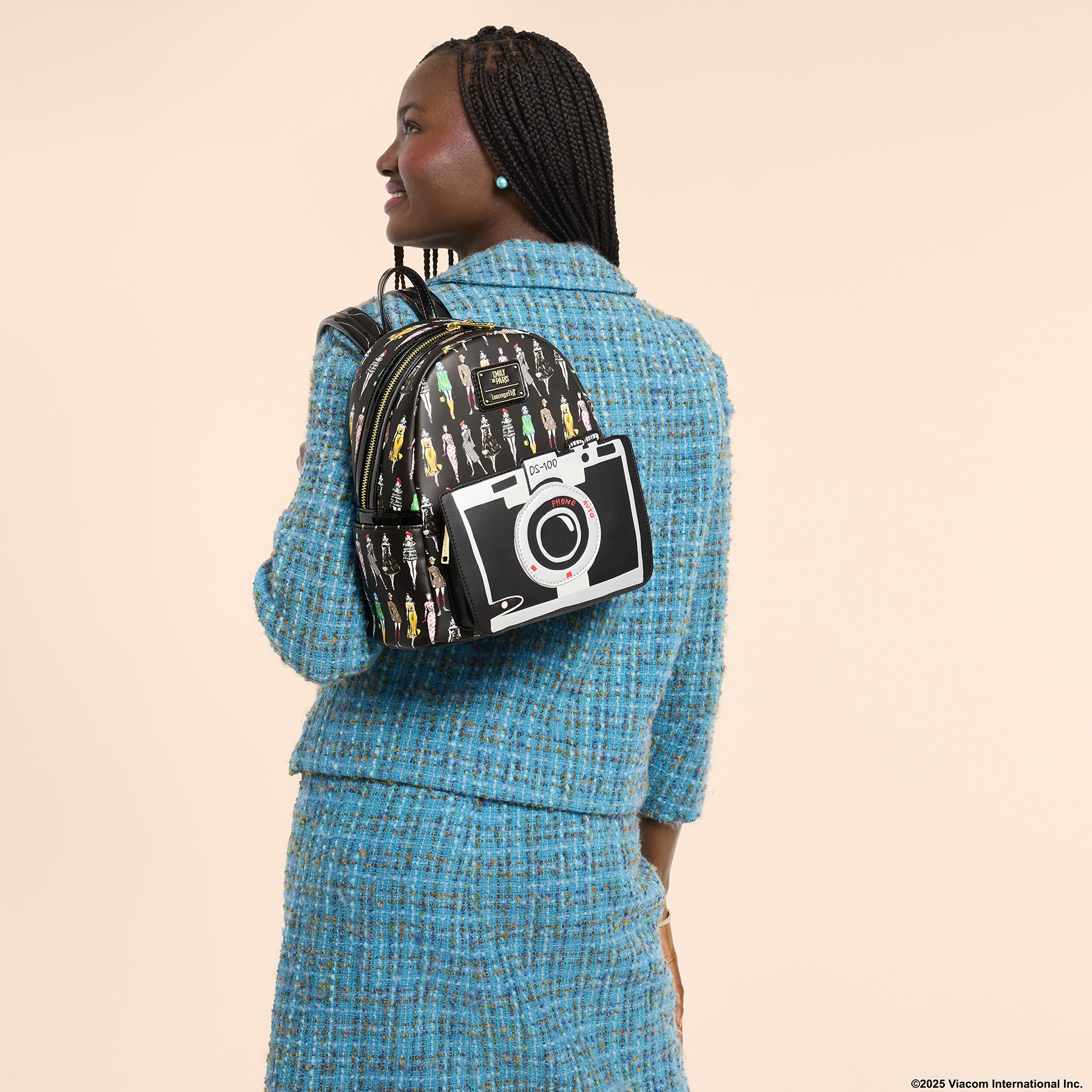 Alternative view of Emily in Paris Limited Edition Camera All-Over Print Mini Backpack