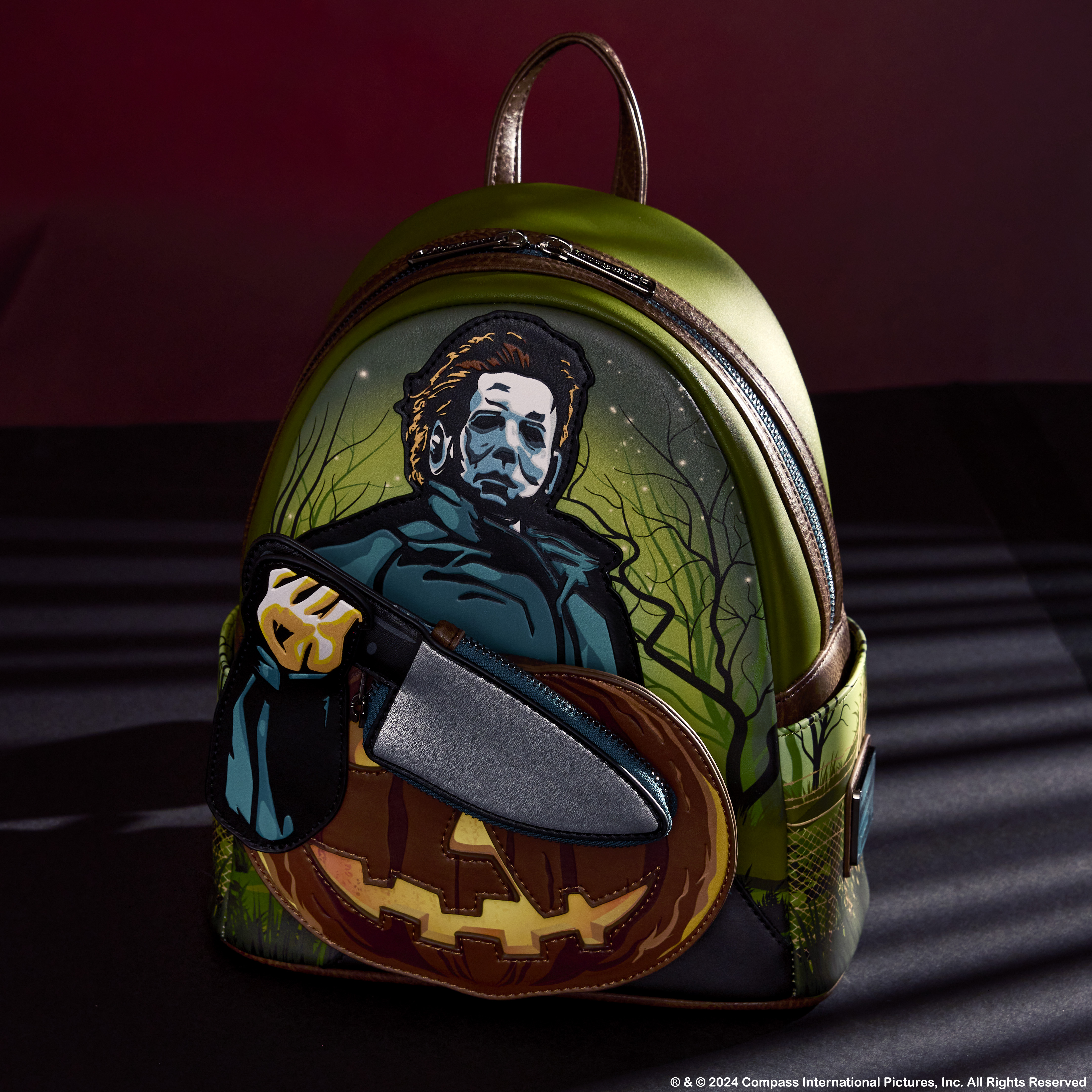 Alternative view of Halloween Michael Myers Pumpkin Glow Mini Backpack With Coin Bag