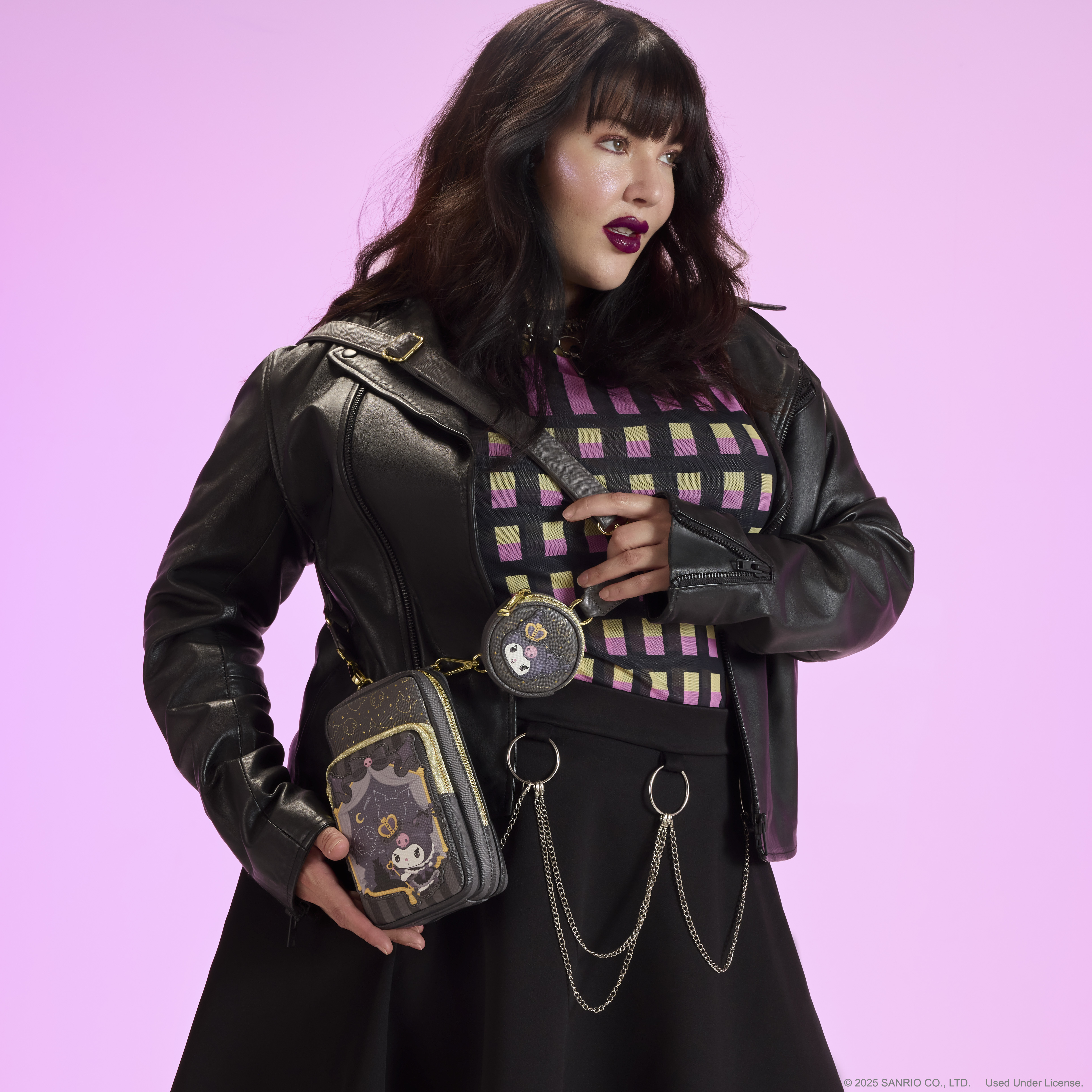 Alternative view of Sanrio Kuromi 20th Anniversary Cell Phone Crossbody Bag with Coin Bag