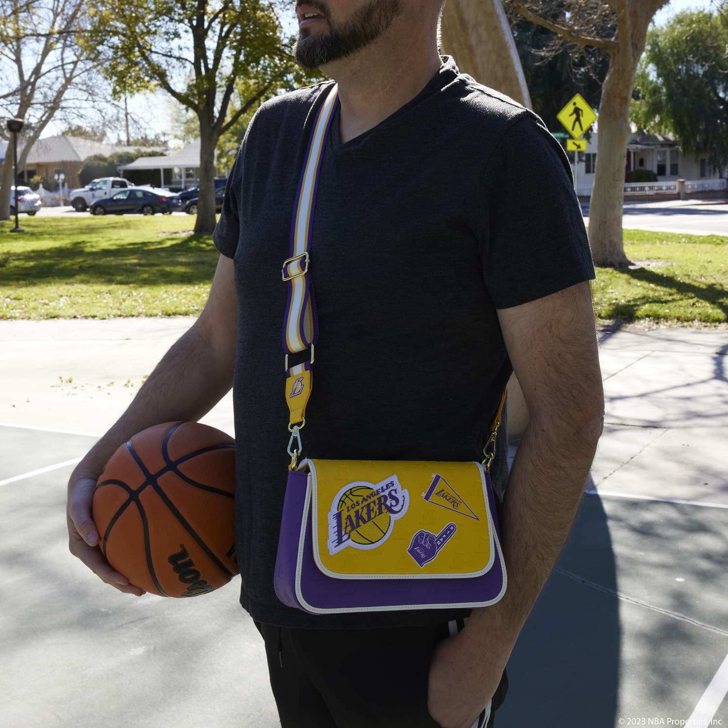 Alternative view of NBA Los Angeles Lakers Patch Icons Crossbody Bag
