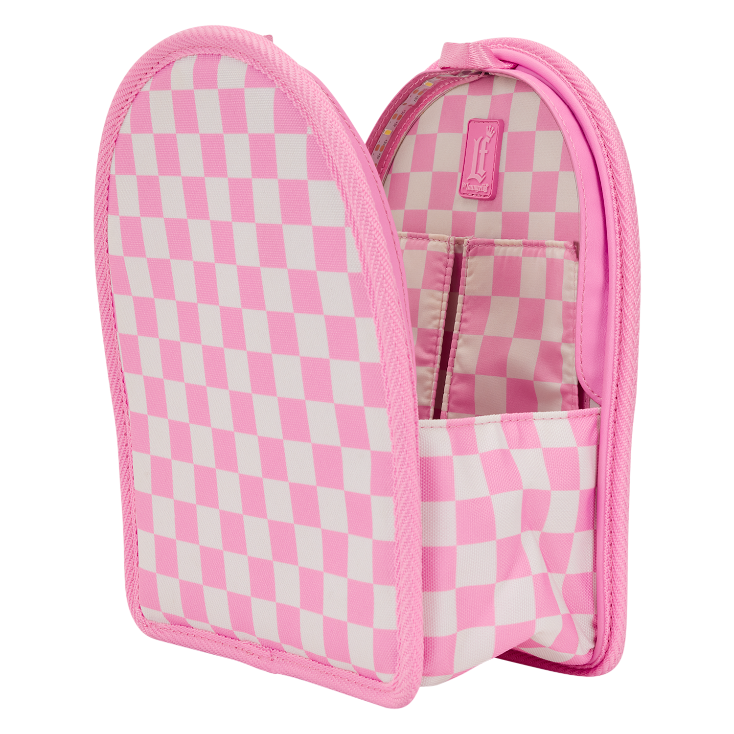 Alternative view of Loungefly Pink Checkered Light-Up Mini Backpack Bag Organizer Insert