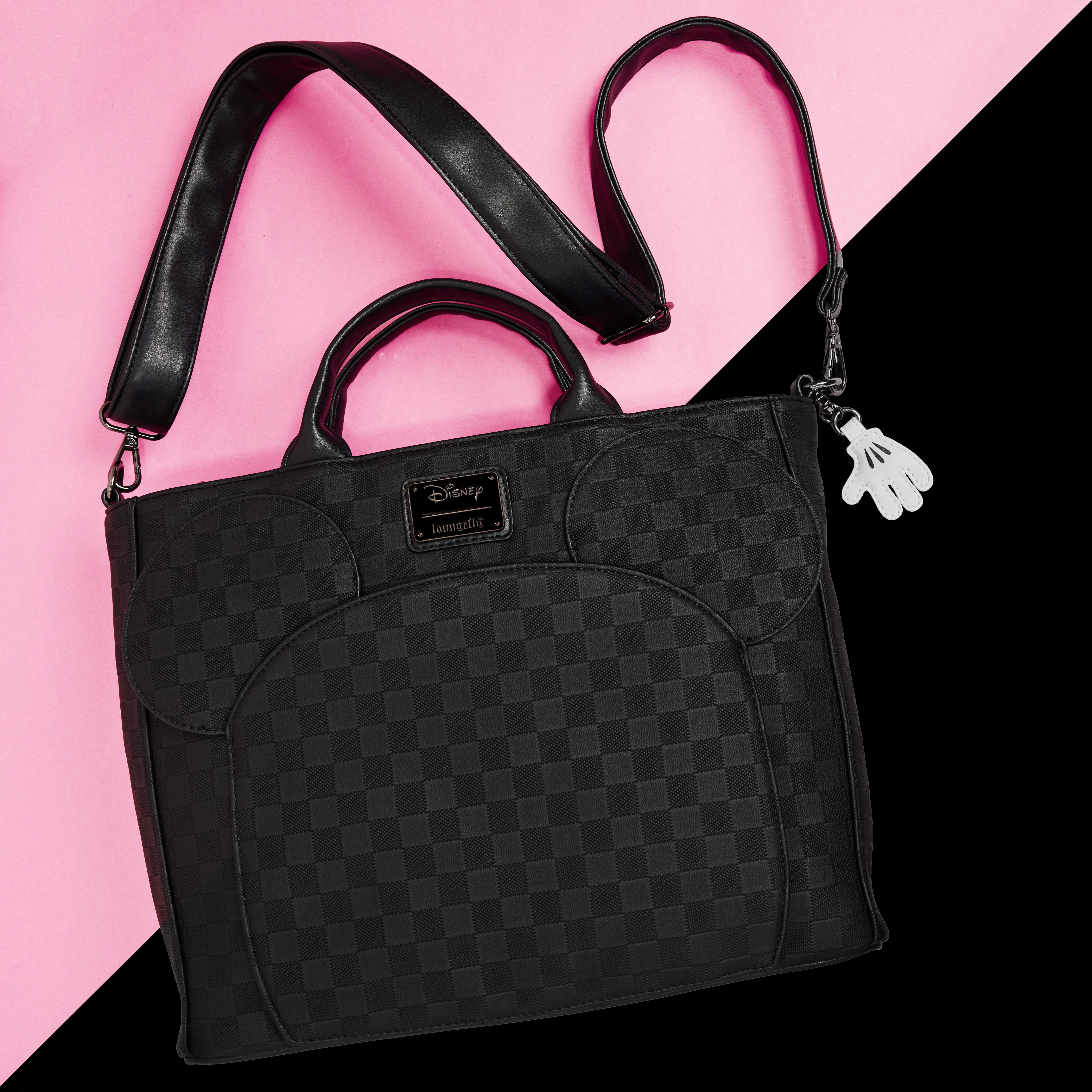 Alternative view of Mickey Mouse Checkered Texture Convertible Backpack & Tote Crossbody Bag