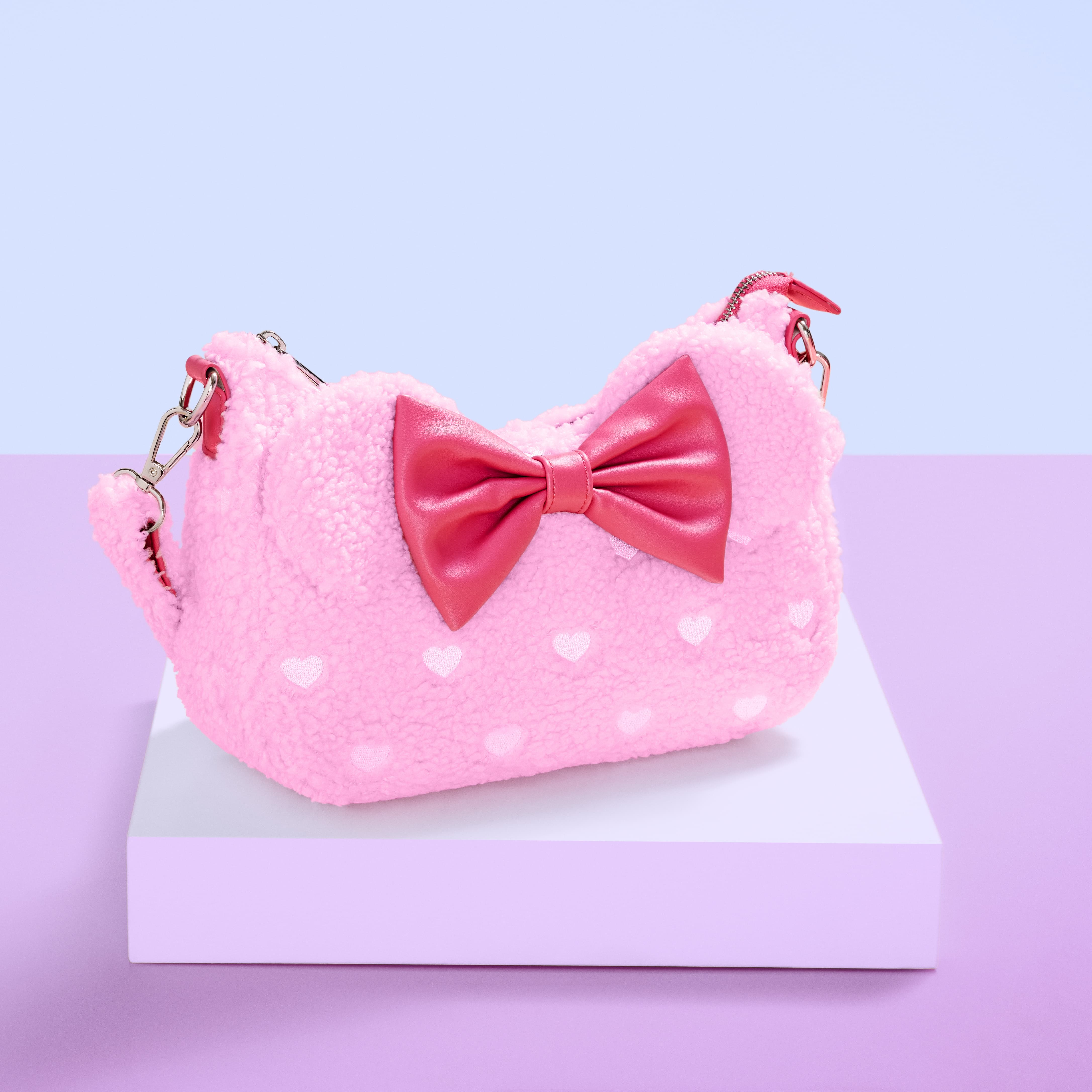 Alternative view of Minnie Mouse Exclusive Hearts Strawberry Scented Sherpa Crossbody Bag