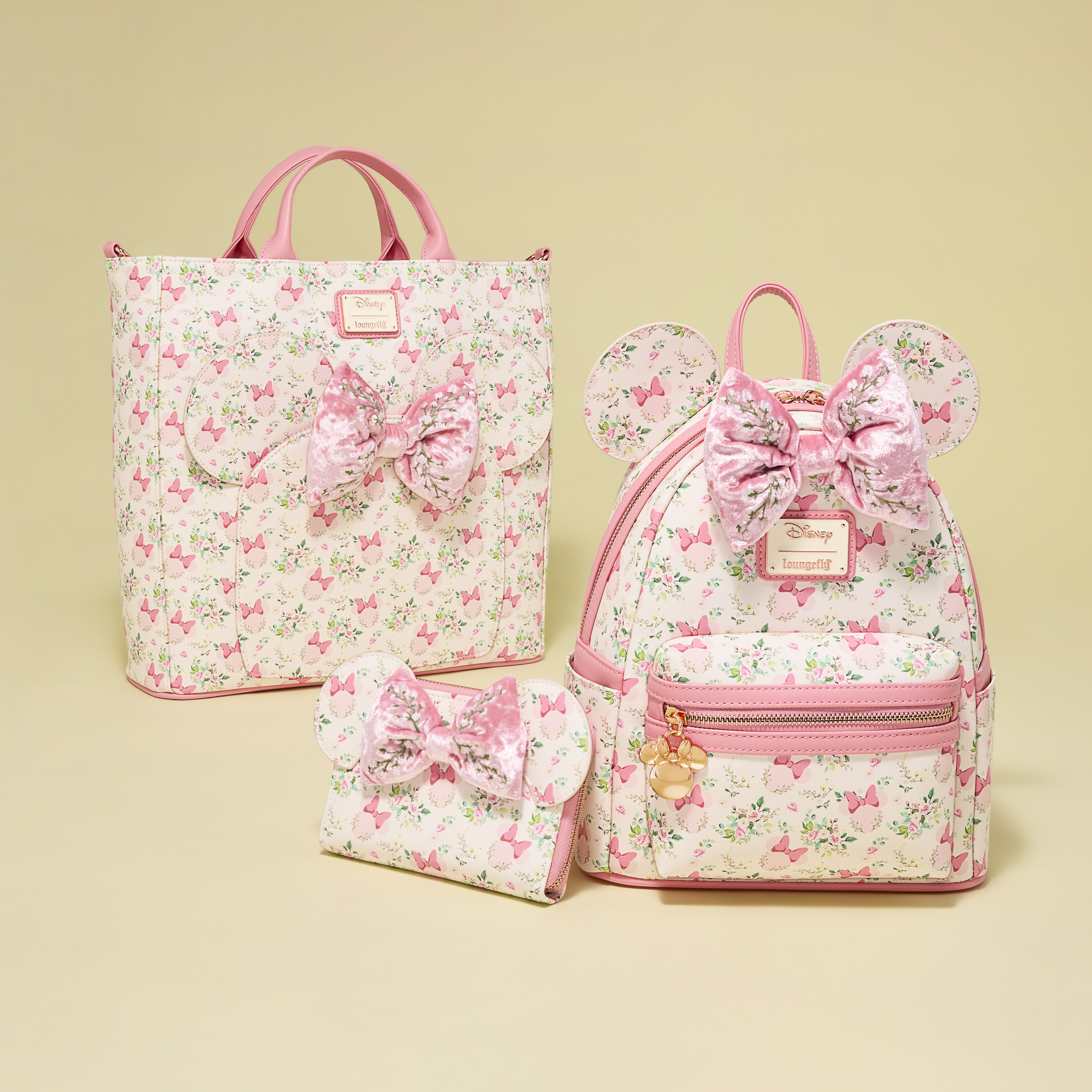 Minnie Mouse Floral All-Over Print Convertible Backpack & Tote Crossbody Bag - Image 4