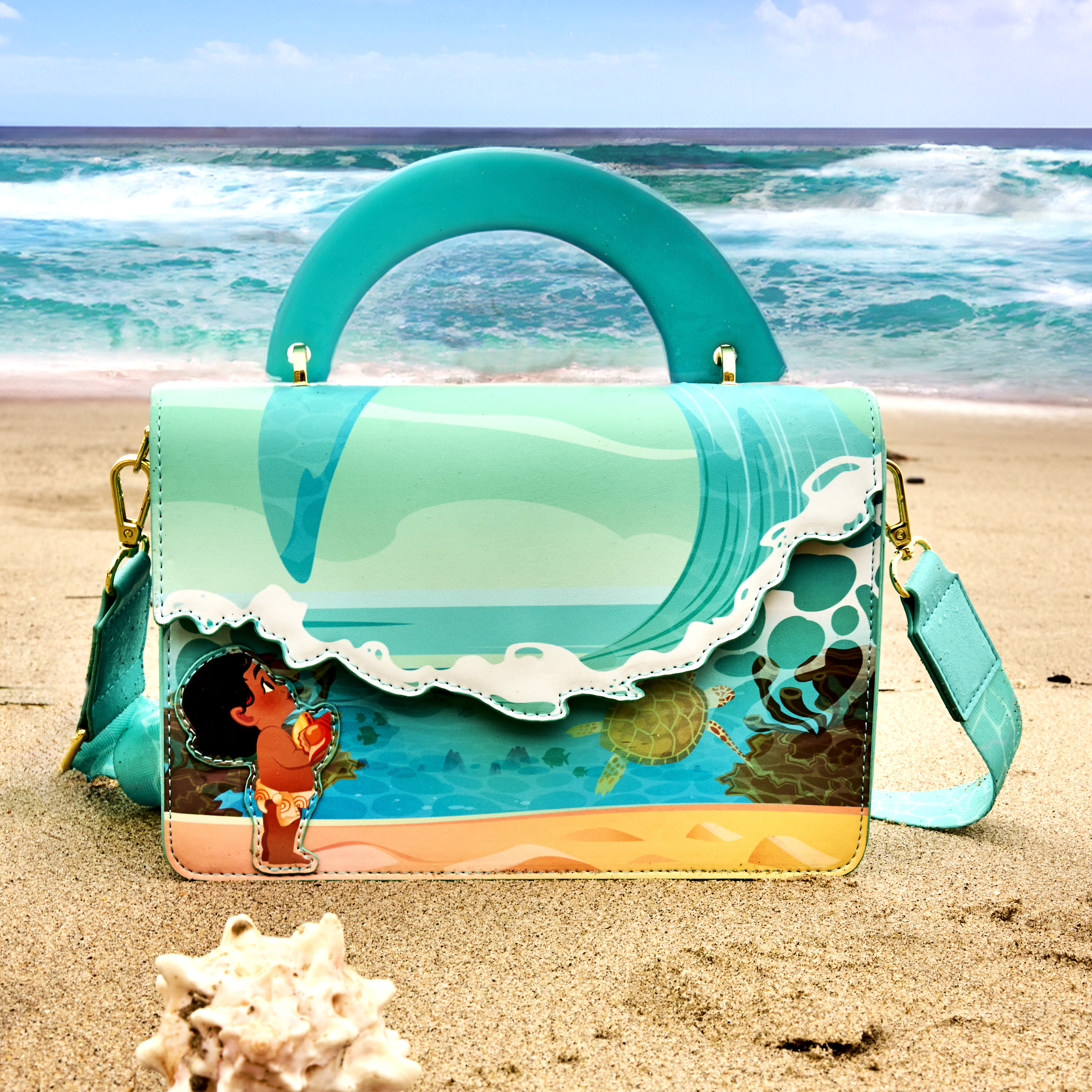 Alternative view of Young Moana Ocean Wave Crossbody Bag