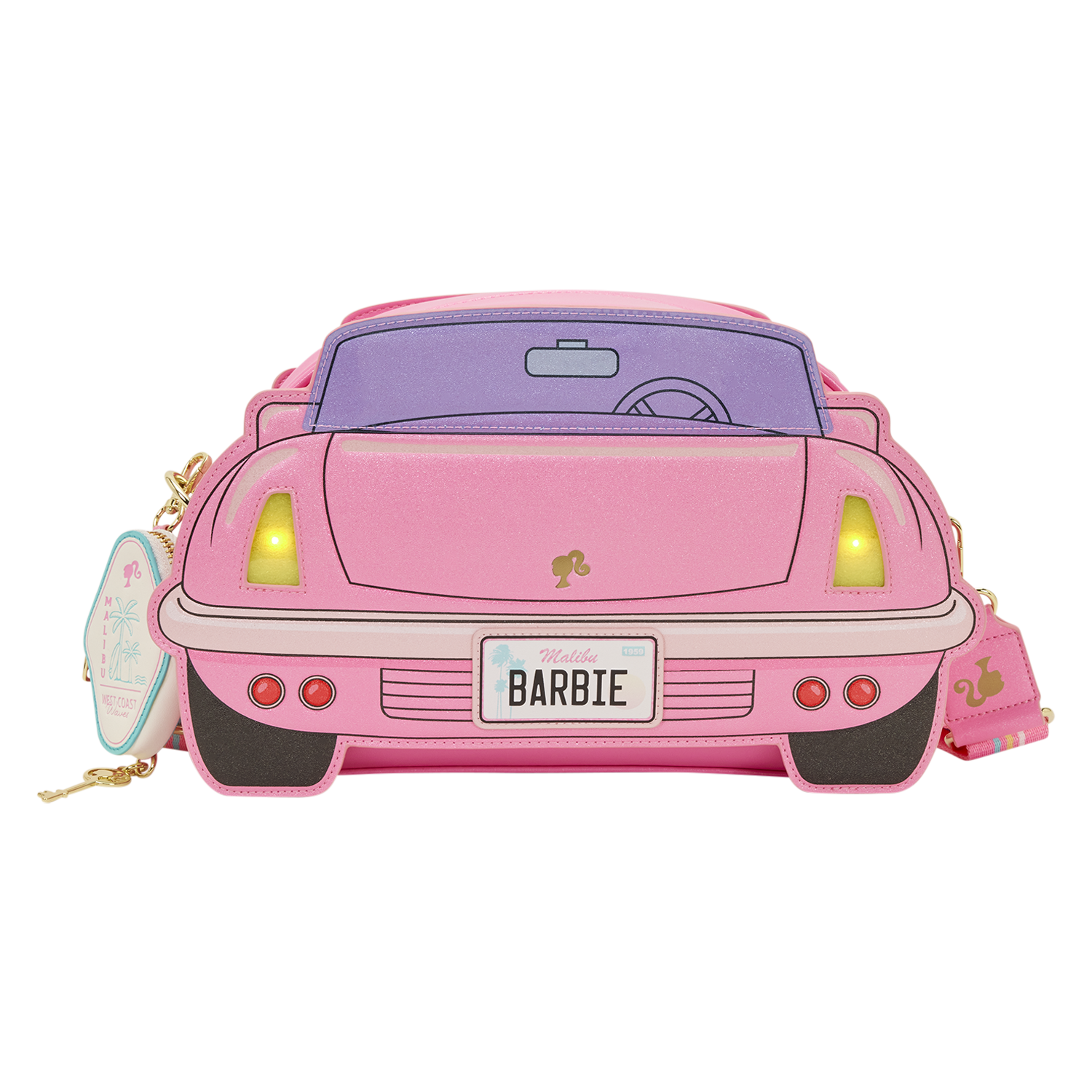 Barbie Corvette Car Light-Up Crossbody Bag with Coin Bag - Image 4