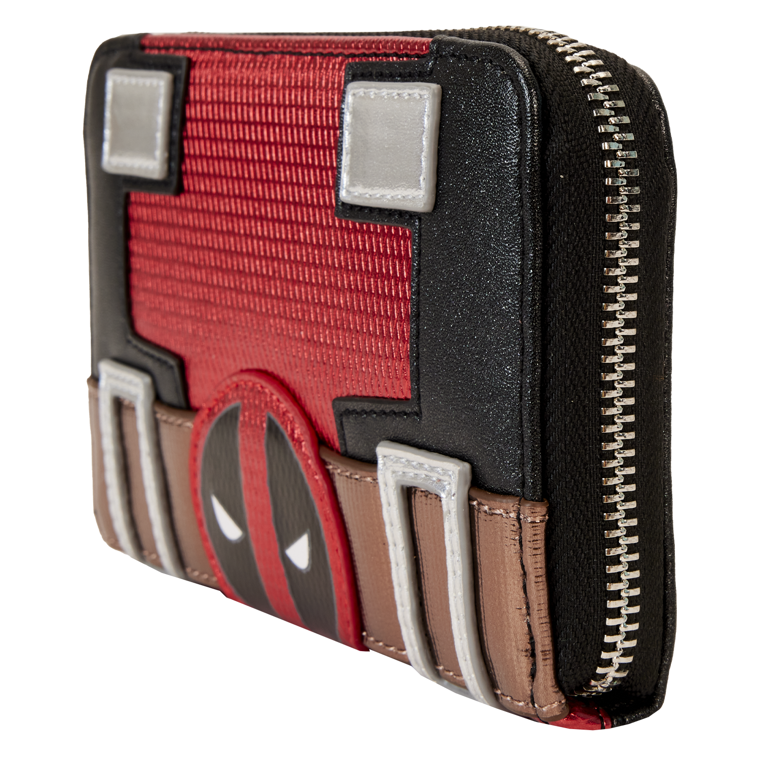 Marvel Metallic Deadpool Cosplay Zip Around Wallet - Image 4