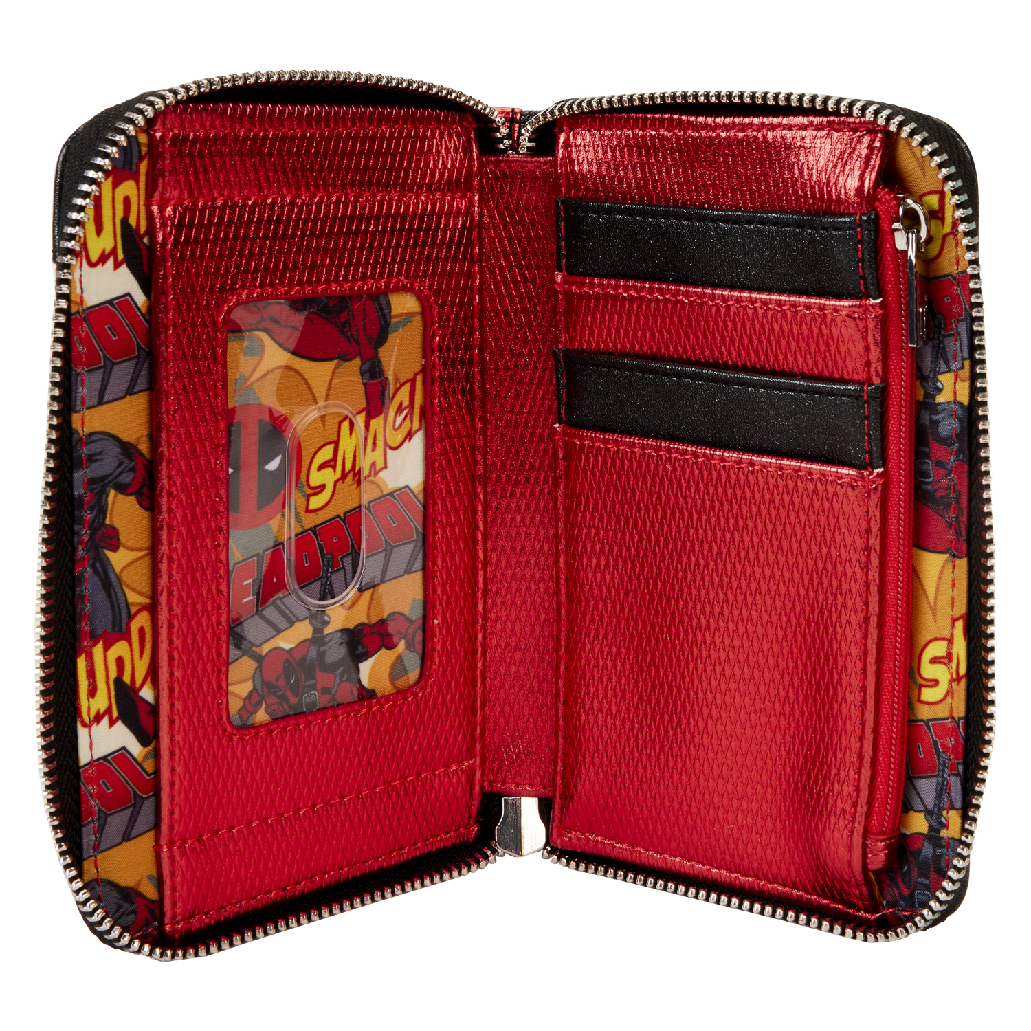 Marvel Metallic Deadpool Cosplay Zip Around Wallet - Image 6