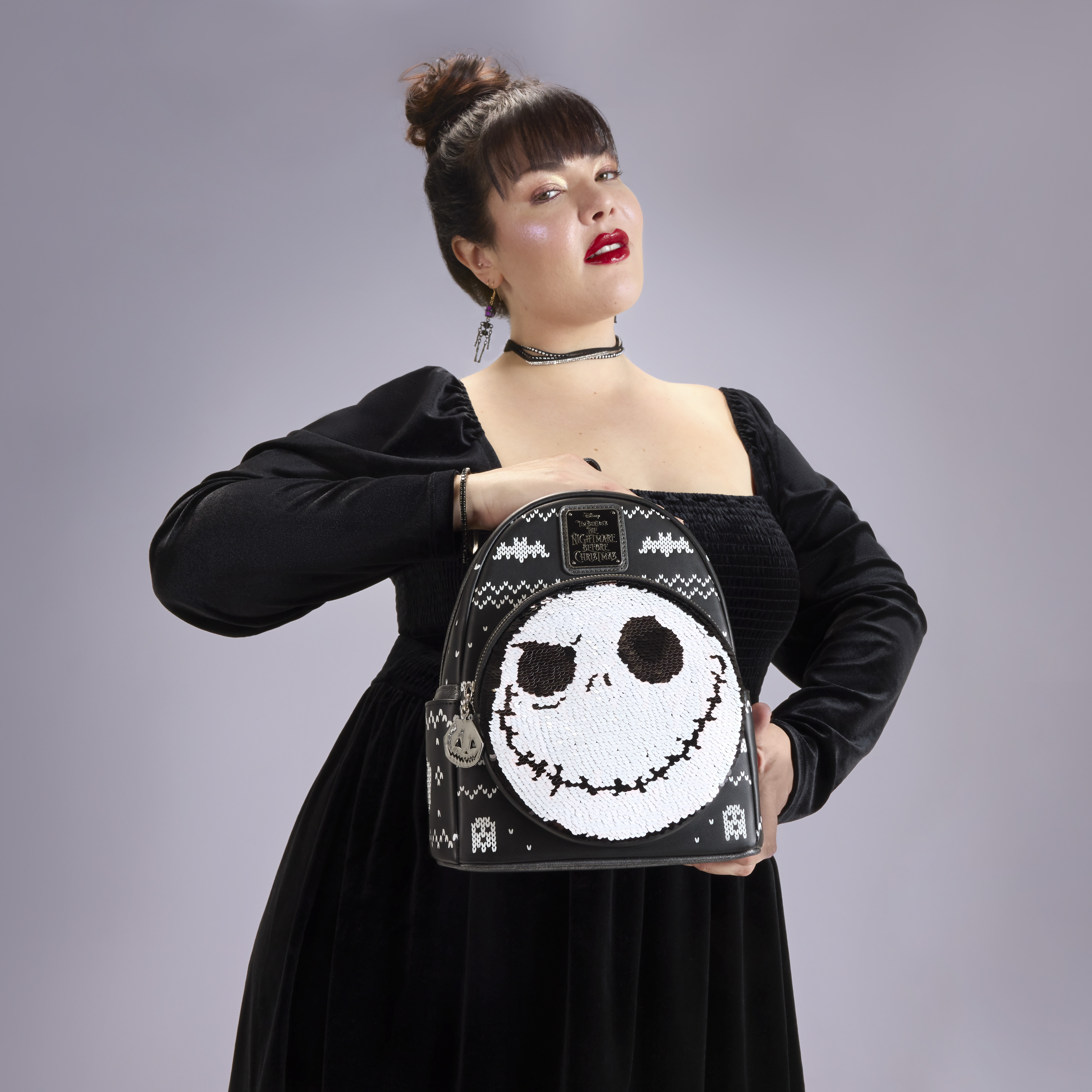 Alternative view of The Nightmare Before Christmas Jack Skellington Reversible Sequins Mini Backpack