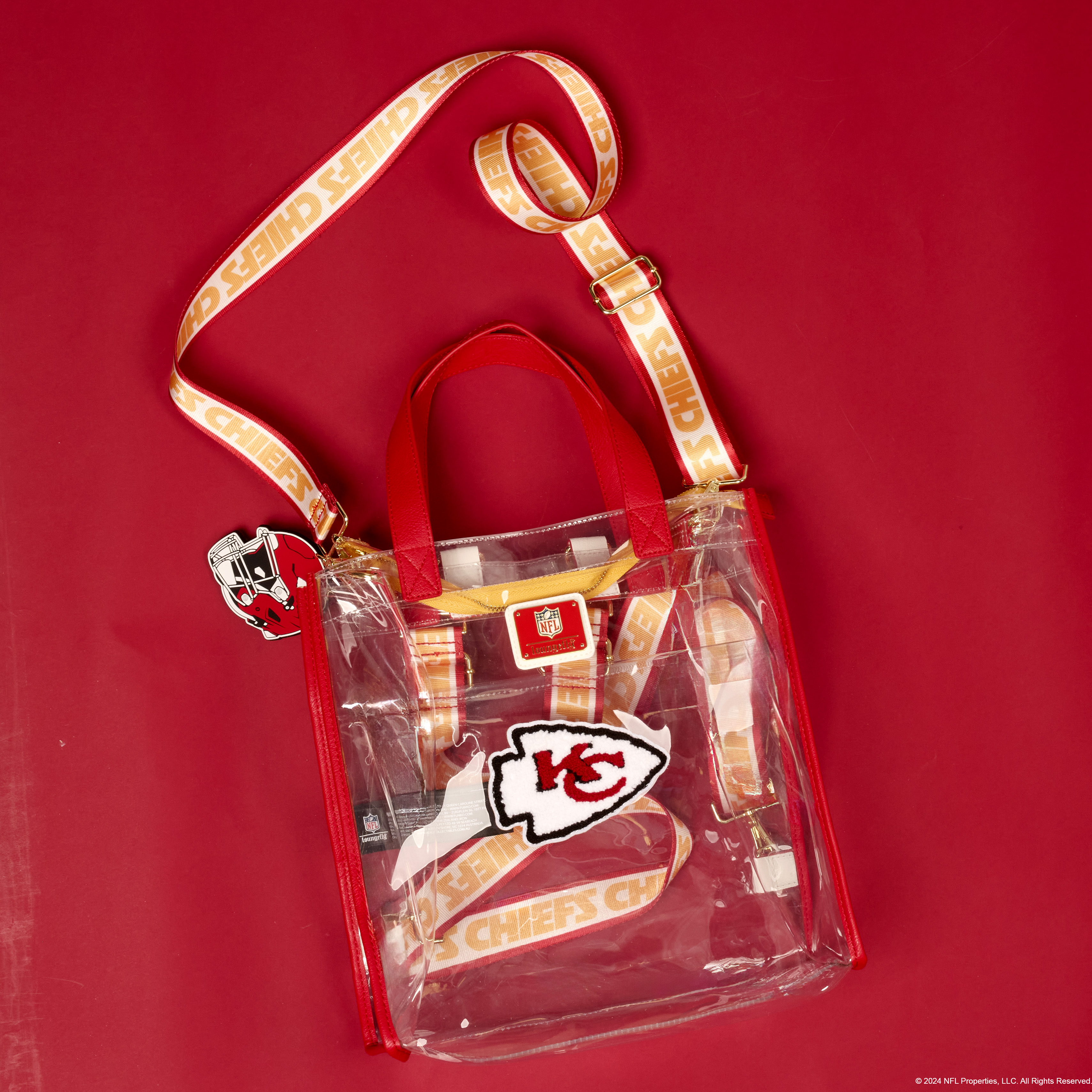 Alternative view of NFL Kansas City Chiefs Clear Convertible Backpack & Tote Crossbody Stadium Bag