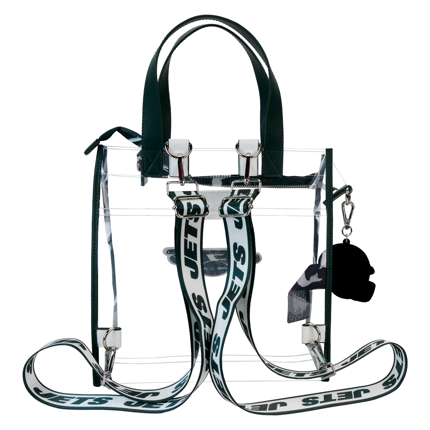 NFL New York Jets Clear Convertible Backpack & Tote Crossbody Stadium Bag - Image 5