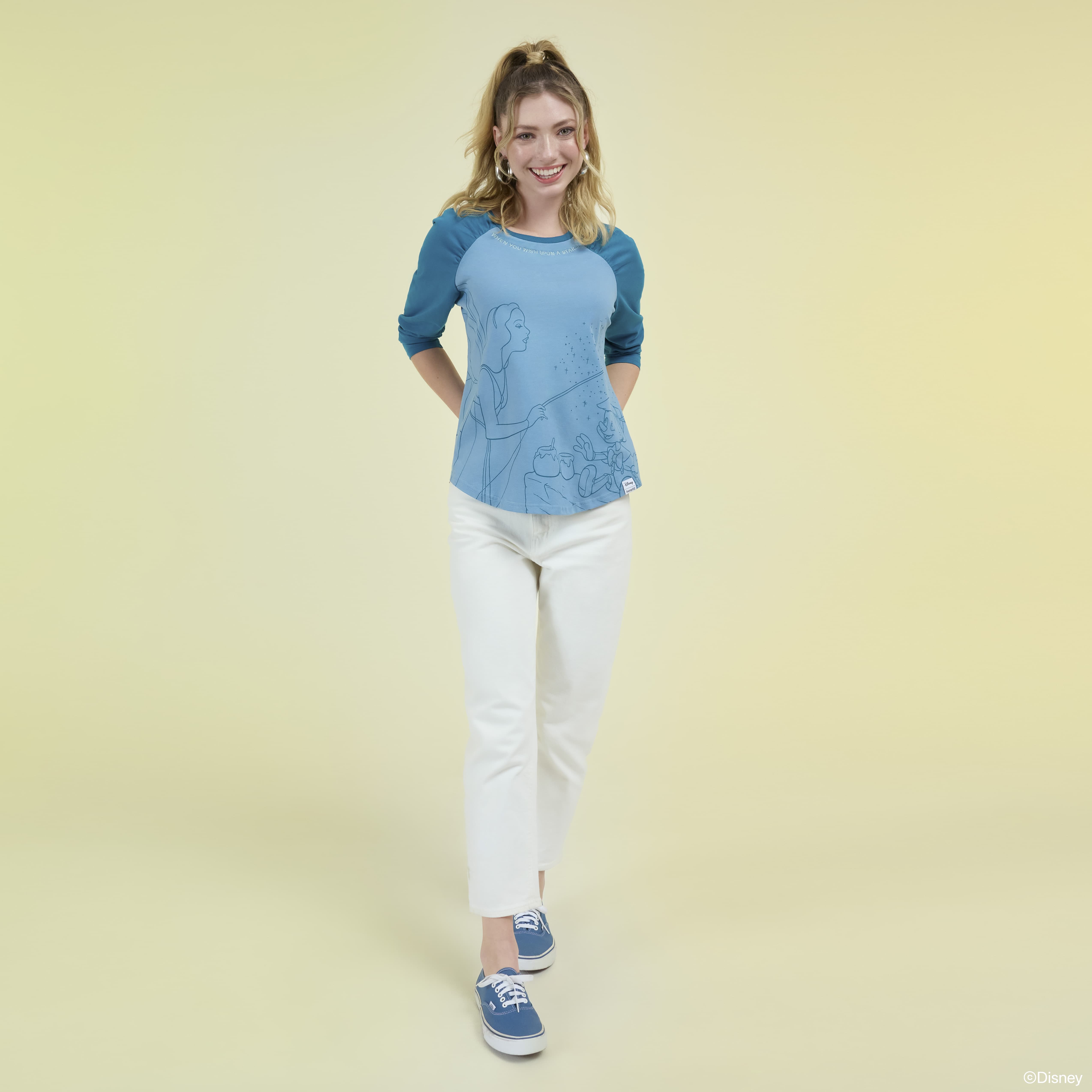 Alternative view of Pinocchio Blue Fairy Unisex Raglan Tee