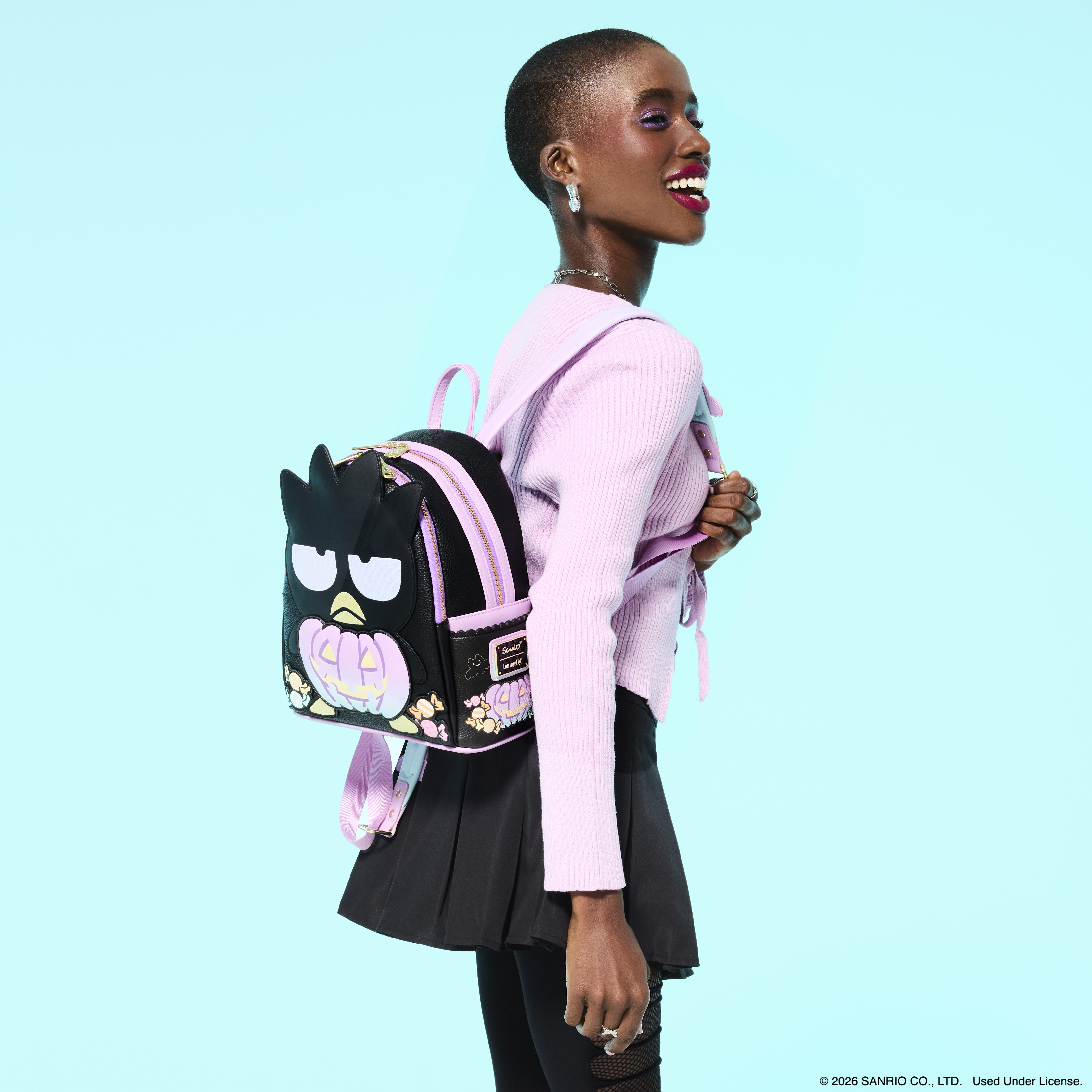 Alternative view of Sanrio Badtz-Maru Pumpkin Light-Up Cosplay Mini Backpack