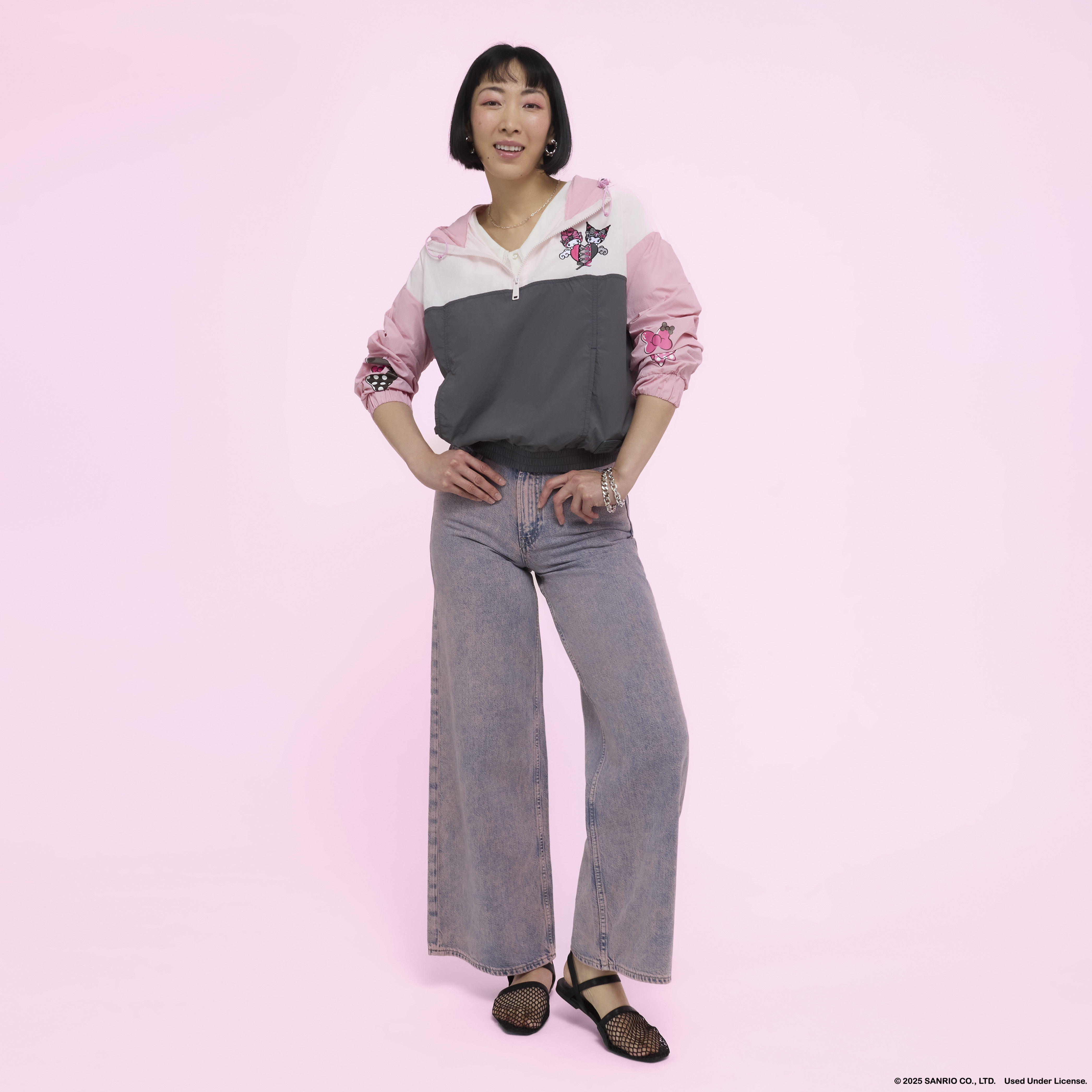 Alternative view of Sanrio My Melody & Kuromi Half-Zip Unisex Windbreaker Jacket