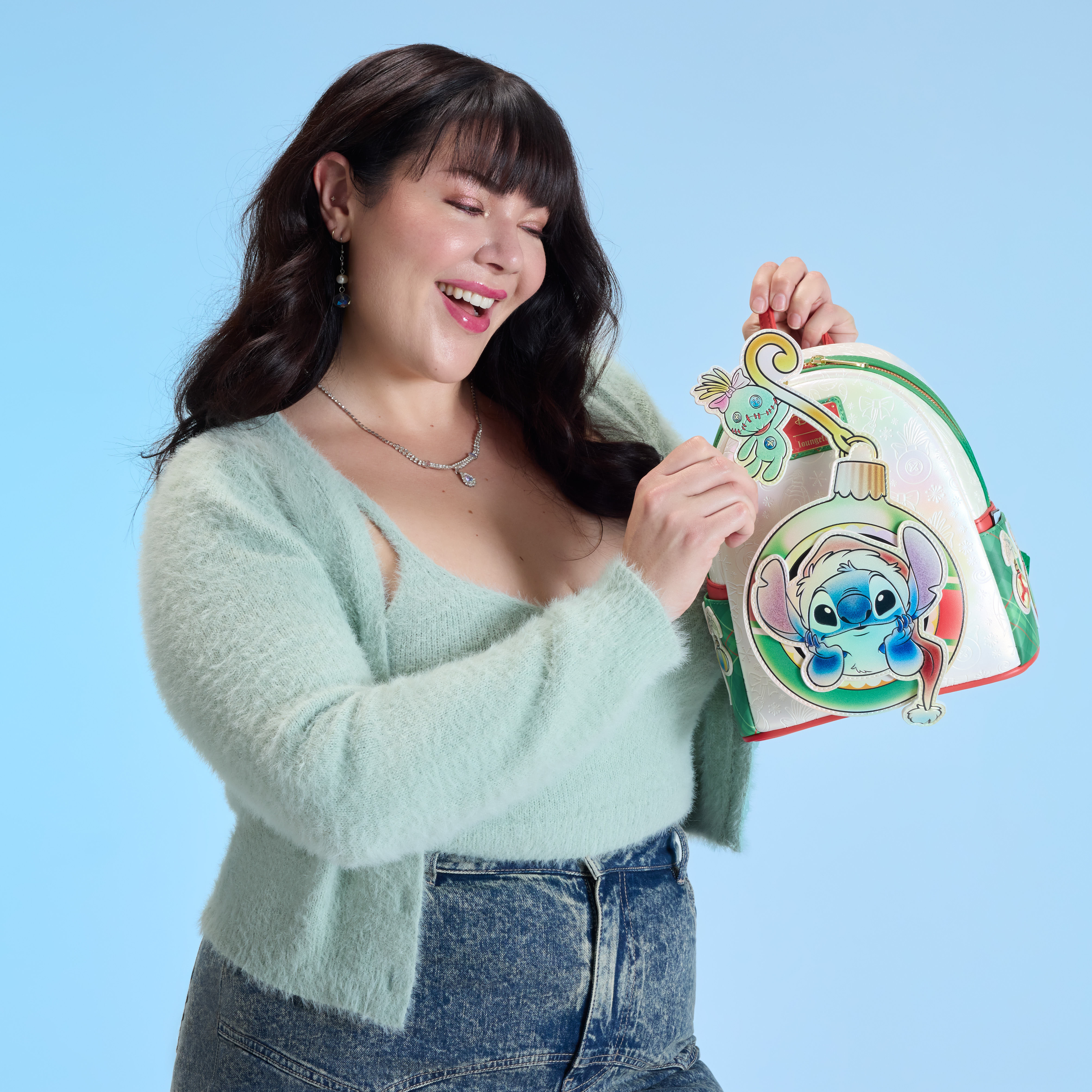Alternative view of Stitch & Scrump Iridescent Holiday Ornament Mini Backpack