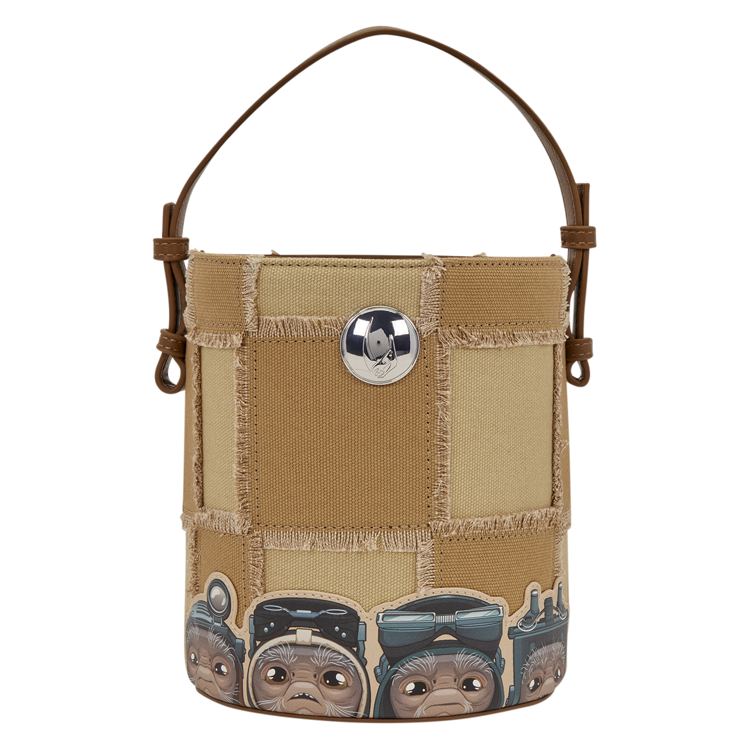 The Mandalorian Grogu & Anzellan Drawstring Bucket Crossbody Bag with Coin Bag