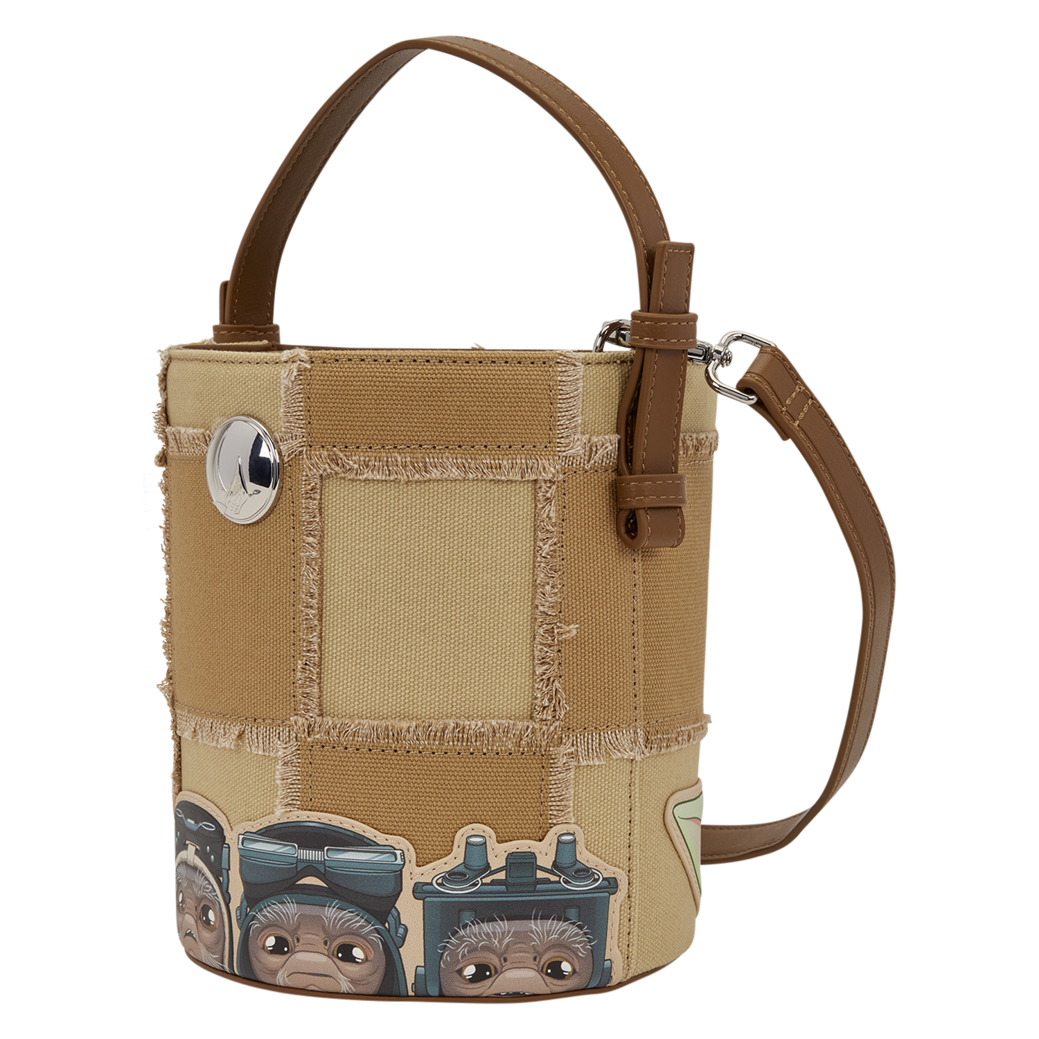 The Mandalorian Grogu & Anzellan Drawstring Bucket Crossbody Bag with Coin Bag - Image 6
