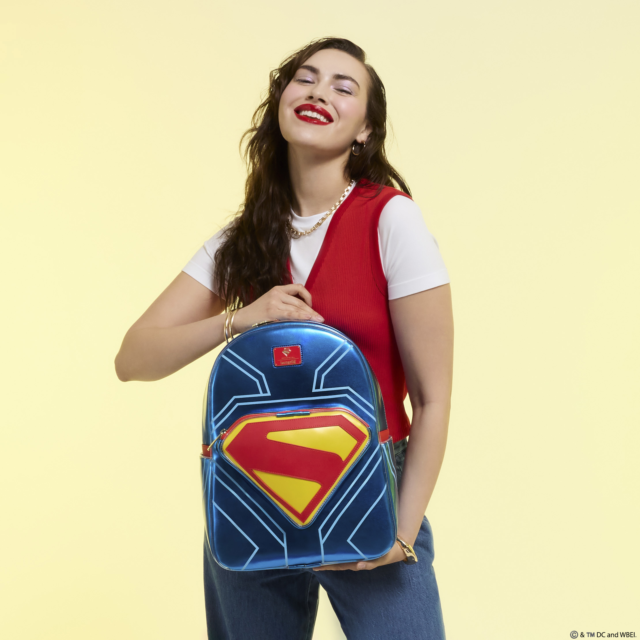 Alternative view of Superman Light Up Glow Full-Size Backpack