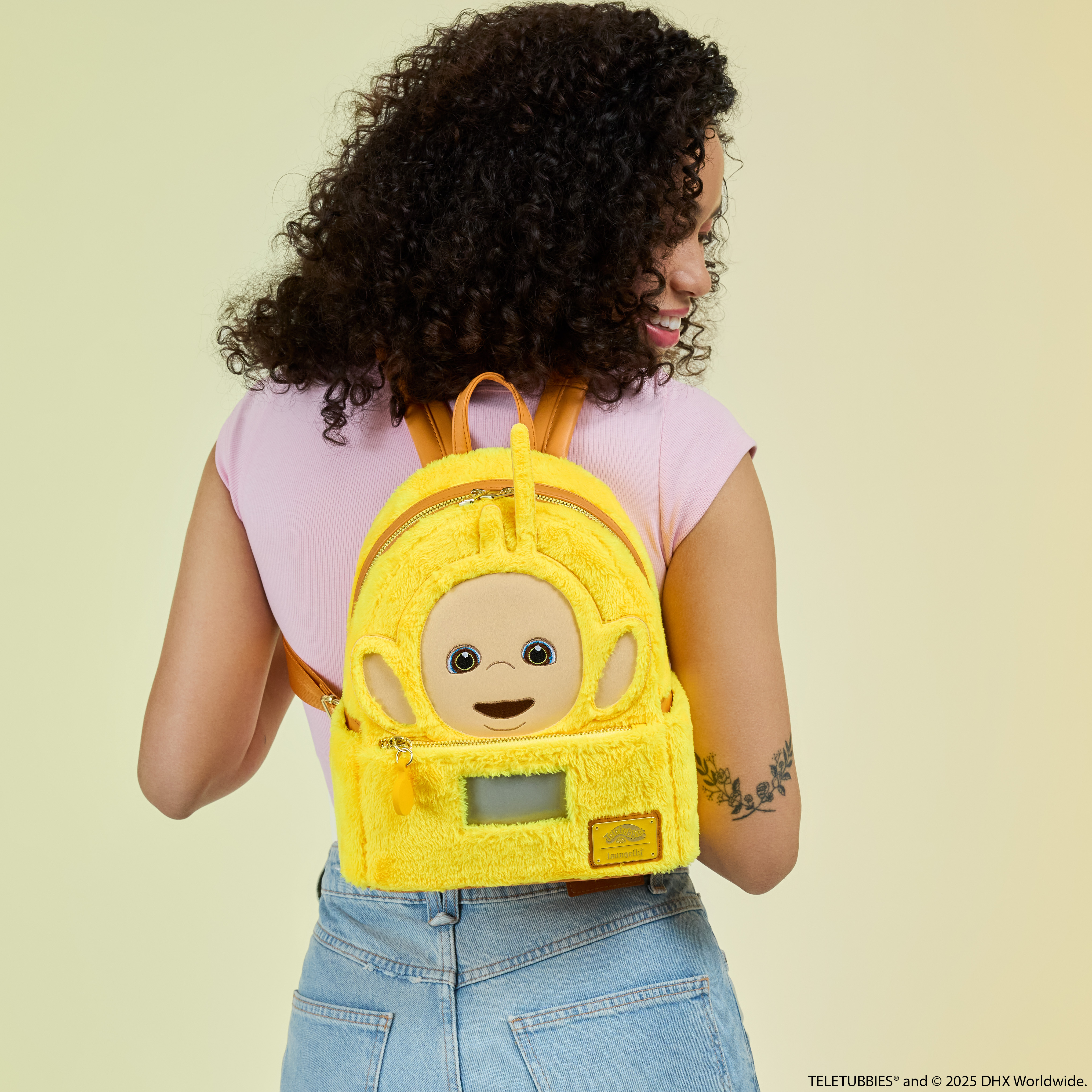 Alternative view of Teletubbies Laa-Laa Plush Cosplay Light Up Mini Backpack