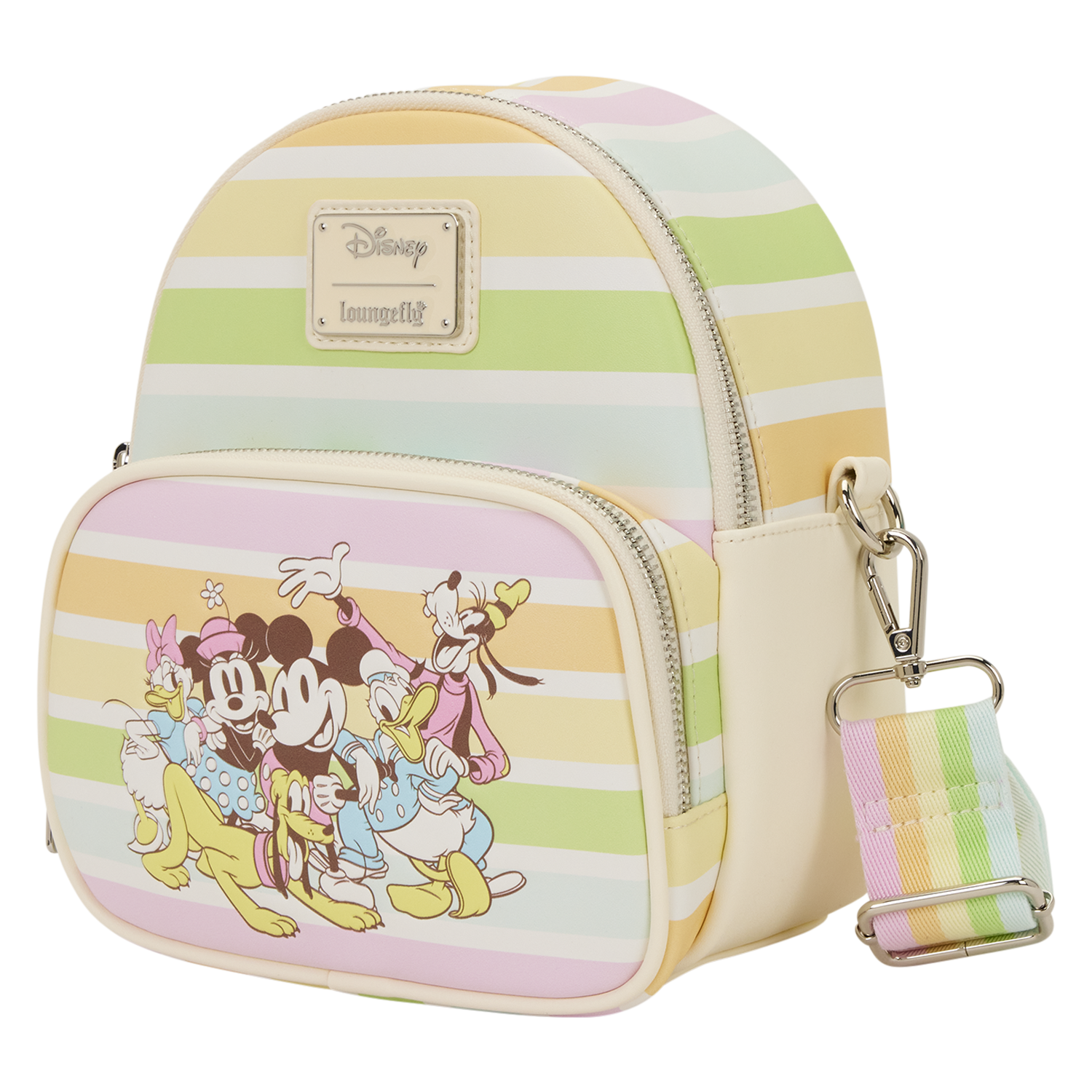 Mickey & Friends Rainbow Stripes Convertible Mini Backpack & Crossbody Bag - Image 3