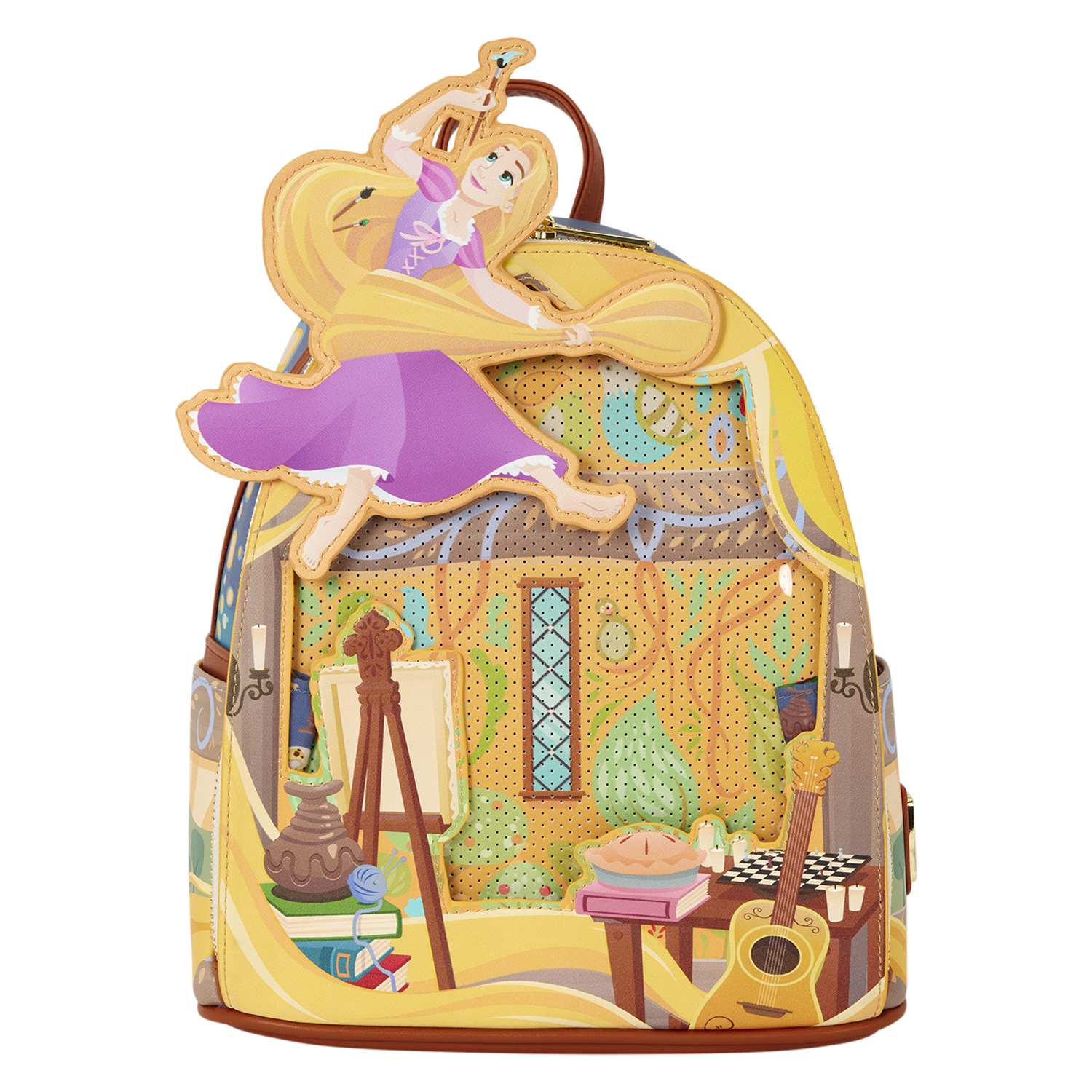 Tangled Rapunzel Glow Pin Trader Mini Backpack