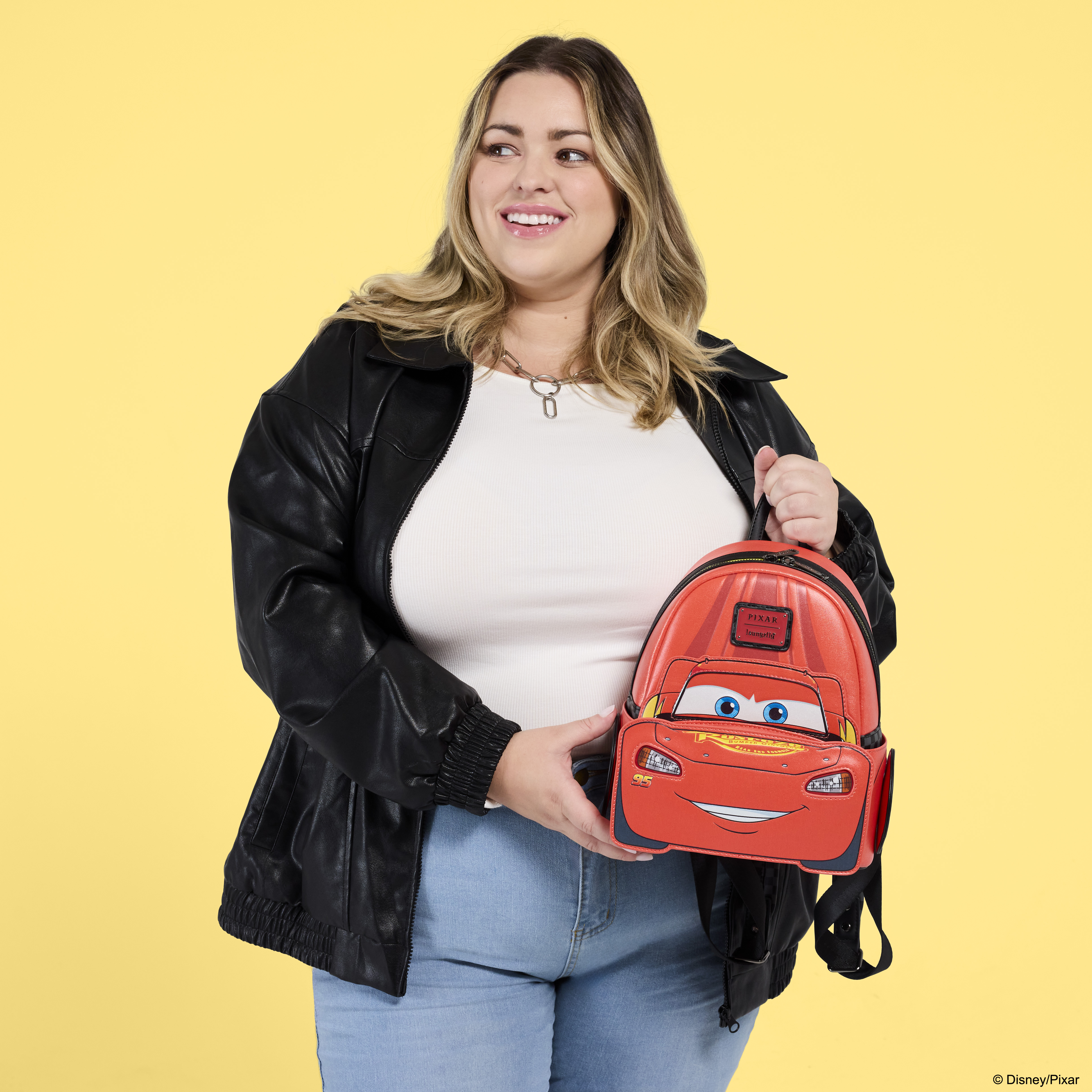 Alternative view of Cars 20th Anniversary Lightning McQueen Cosplay Light-Up Mini Backpack
