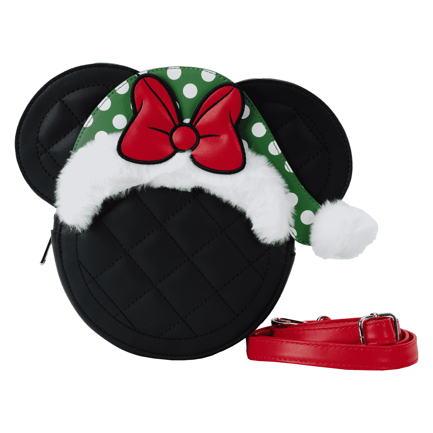 Minnie Mouse Polka Dot Santa Hat Quilted Crossbody Bag
