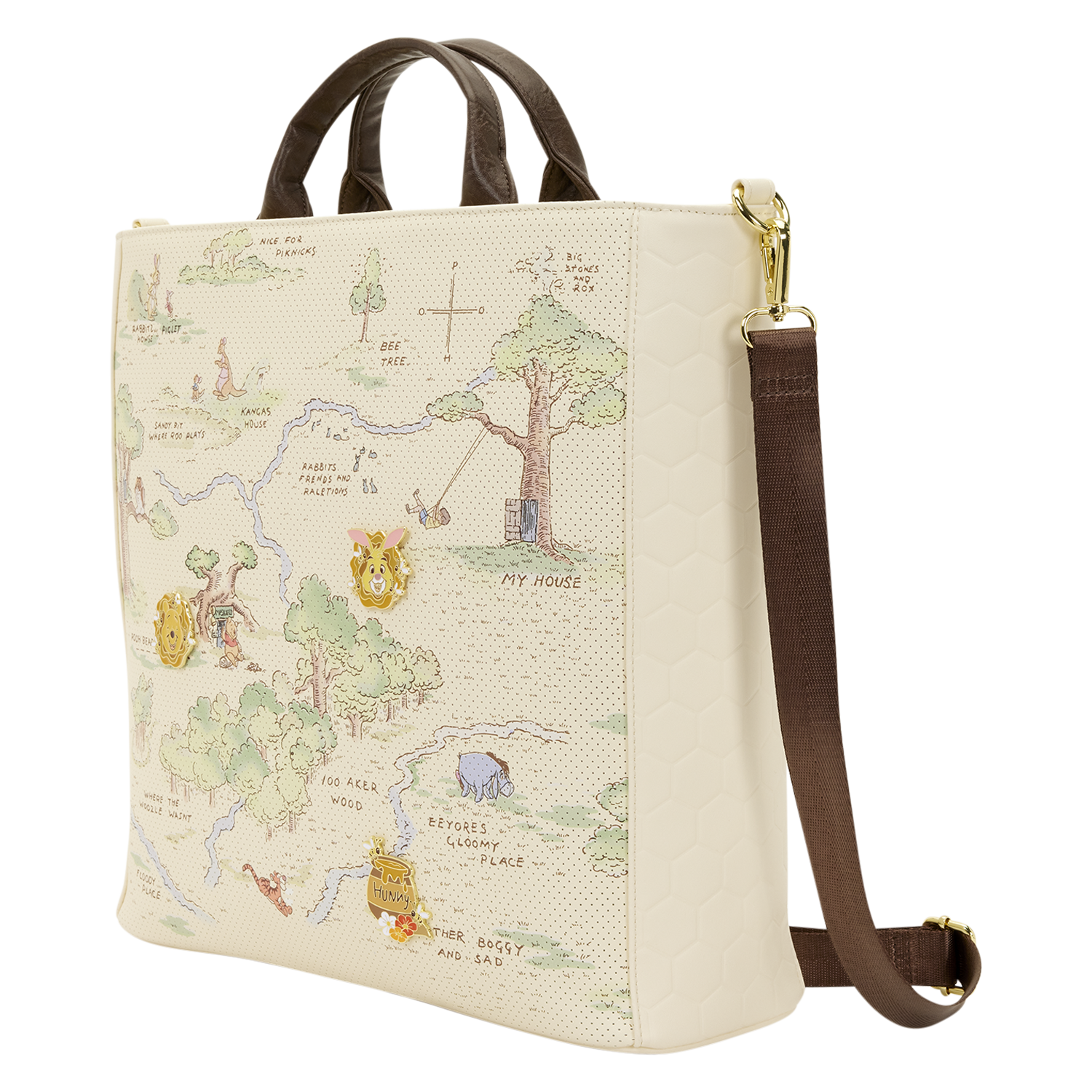 Winnie the Pooh Hundred Acre Wood Tote Pin Trader Crossbody Bag - Image 4