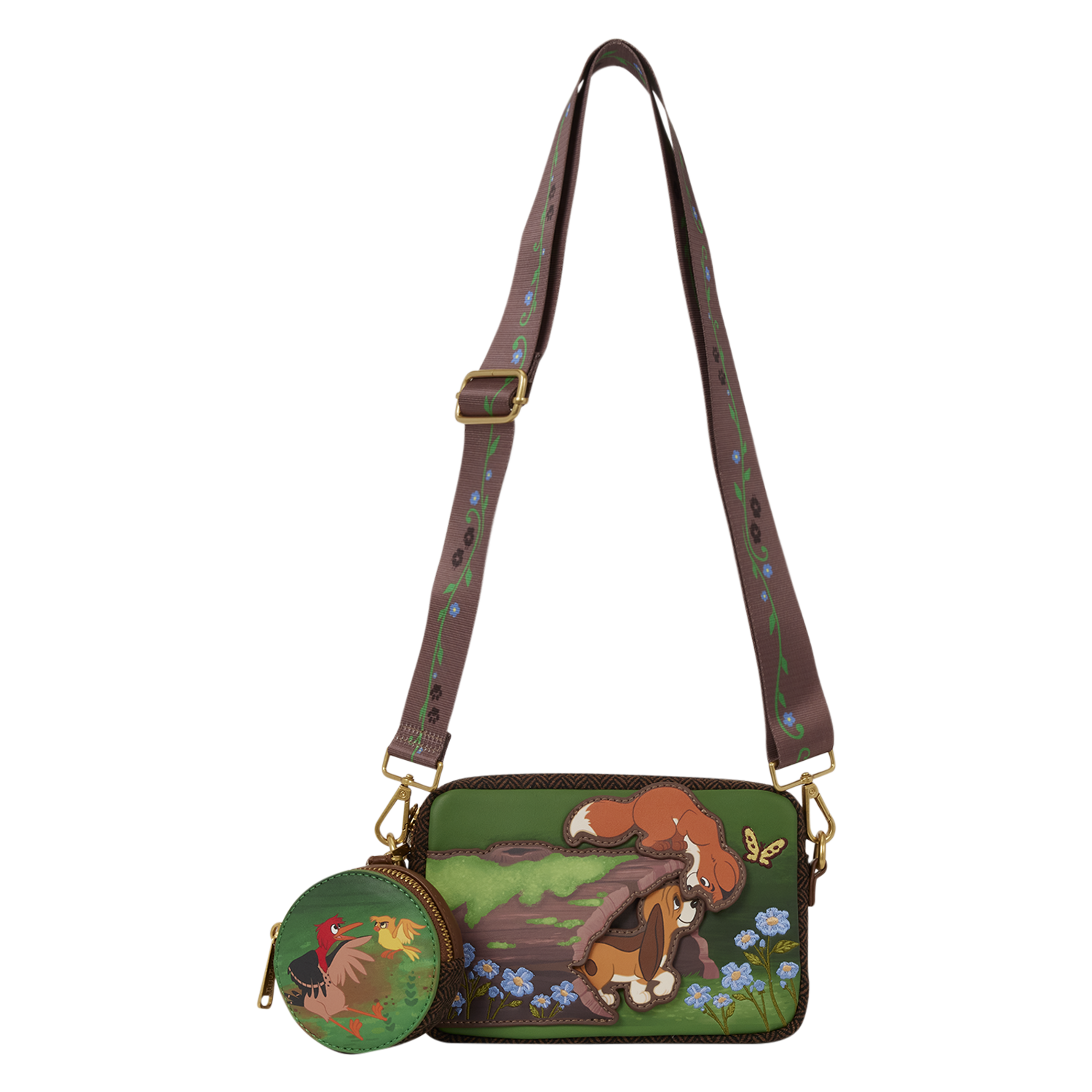 The Fox and the Hound Tod & Copper Sling Crossbody Bag with Coin Bag